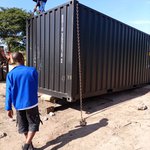 A shipping container arrives at Mzuzu University 2021