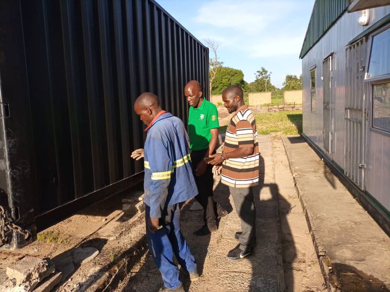 A shipping container arrives at Mzuzu University 2021