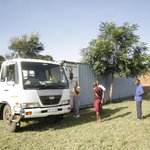 Van arriving with e-waste at Lilongwe collection container